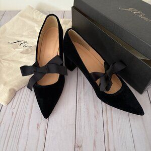 J.Crew Avery Velvet Pumps with Bow, sz 8